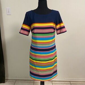 Trina Turk Dress Women’s Size 2 Navy & Multi Color stripe shift dress